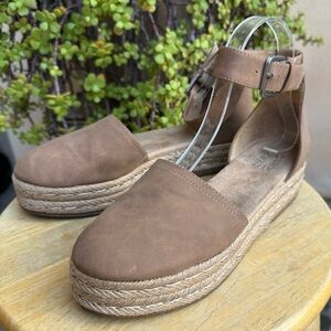 Naturalizer Waverly  Espadrille Platform Wedge Sandals Ankle Strap Womens 7